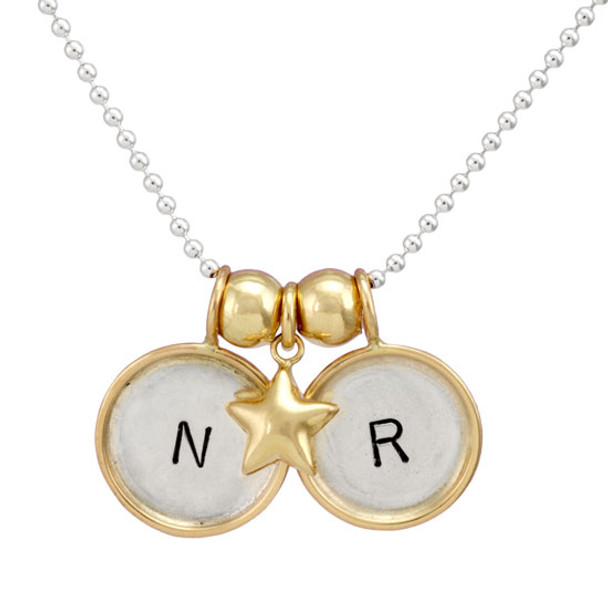 Large round charms with puffed star found in Extras / Beads & Extras, fine ball chain