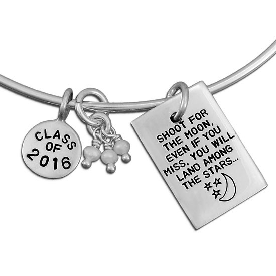 Shoot For the Moon Bangle Charm Bracelet