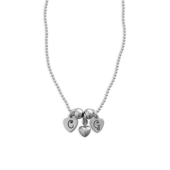 Tiny Heart Letters Necklace