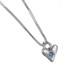 Sculpted Hearts Birthstone Charm in fine silver, showing charm on a sterling silver chain