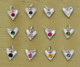 Sculpted Hearts Birthstone Charms (ALL MONTHS)