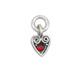 Heart swirl charm with birthstone