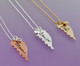 Custom Handwriting Memorial Angel Wing Necklace comes in copper, silver and gold