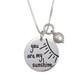 Sterling silver You Are My Sunshine necklace with birthstone, shown close up on white