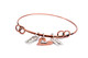 Handwriting charms on adjustable copper bracelet