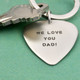 Hand stamped guitar pick key ring