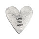 Hand stamped heart charm, personalized with phrase, "I Love You Most"