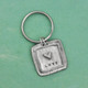 Hand stamped key ring pewter