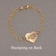 Custom Heart Footprints Bracelet in Gold