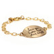 Custom Gold Oval Handwriting Bracelet, personalize with your loved ones' actual handwriting, show from the side