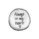 My Mantra Handwriting Pocket Token in fine pewter, shown on white