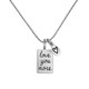 Love you more silver necklace on fine ball chain