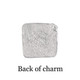 Square Handwriting Pocket Token made from fine pewter, shown from the back
