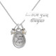 Small silver oval handwritten necklace, shown with original handwriting