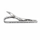 Personalized silver tie clip with handwriting. shown from the top