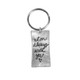 Back of Rectangle Fine Pewter Handwriting Key Ring, showing the handwritten note