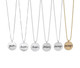 Cure for PANDAS necklaces, showing the available messages, in silver and gold-filled 