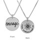 Silver Cure for PANDAS necklaces, showing front and back together on white