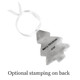 Optional stamped message on back of Personalized fine pewter memorial Christmas Tree Handwriting Ornament with white ribbon