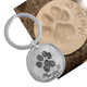 Paw or Footprints Round Tag Key Chain Pewter