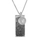 Custom Silver fingerprint necklace, personalized with your loved one's fingerprint, shown with silver heart charm