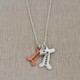 Handmade sculpted silver and copper dog bone charms