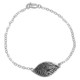 Custom fingerprint petal silver bracelet, shown on white