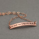 custom dainty bracelet with your actual writing in rose gold, shown from the side