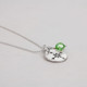 Silver Compass Charm with Swarovski Crystal Round Birthstone