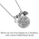 Swarovski Crystal Small Round Birthstone, shown on silver "Your Saying on a Necklace" product, with silver heart charm, too