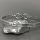 Handwritten cuff bracelet with clasp in sterling silver
