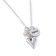 Custom hand stamped fine silver Mama Necklace, shown on white, with freshwater pearl and heart charm