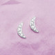 Sparkly moon earrings in sterling silver