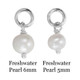 Comparison of  6mm freshwater pearl and 5mm freshwater pearl on silver wire