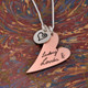 Custom Handwriting Necklace with Copper Heart with heart charm
