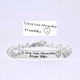 ID Bracelet with handwriting in sterling silver, shown from front, with original handwriting