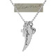 Custom Handwriting Memorial Charm Angel Wing Silver Necklace, personalized with your loved one's actual handwriting