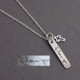 Signature necklace in sterling silver, with three children's actual handwriting