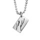 Custom Silver Love Note handwriting necklace, shown close up on white