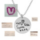 Custom Silver Round Handwriting Artwork Necklace with child's handwritten names on a silver 3/4" circle charm