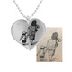 Handwritten drawing on silver necklace, , shown with handwritten drawing used to personalize it