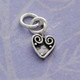 Silver Heart Swirl Charm