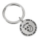 Custom hand stamped silver key chain for kid with parents' note 