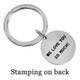 Custom hand stamped silver key chain with stamped note on the back