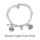 Hand stamped sterling silver custom charm bracelet, stamped with Kissme Upper Case font, with the word "Dad" and a symbol that represents him