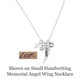 Shown in use with Small Handwriting Memorial Angel Wing Necklace