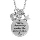 Stamped Under the Same Moon Necklace, with silver heart and star charms on silver chain