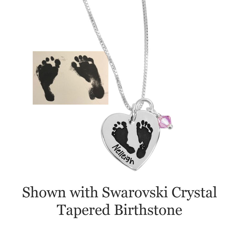 Mommy Jewelry Footprints On Heart Necklace - Main Image