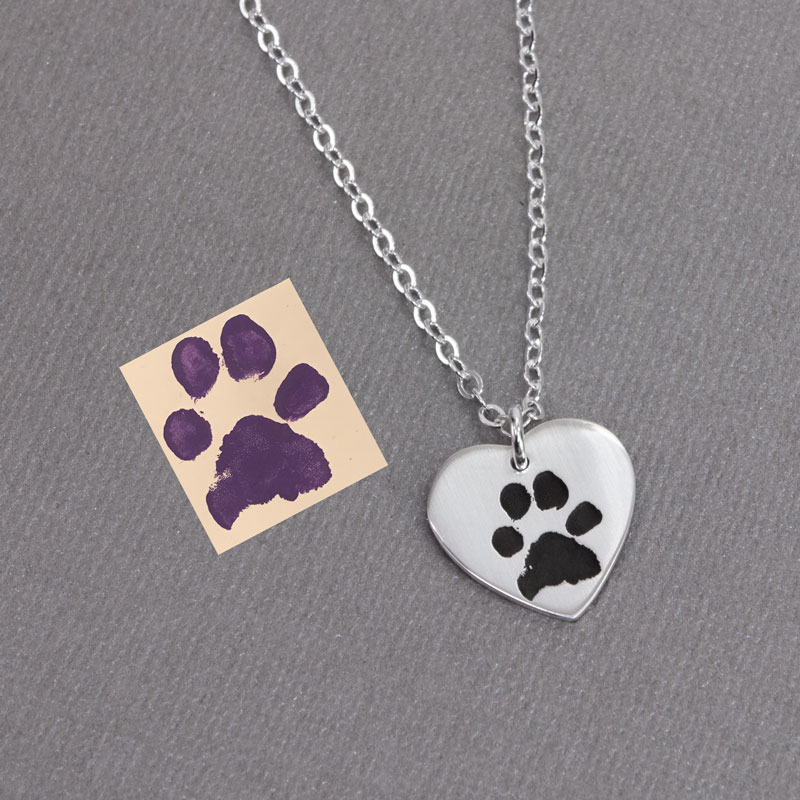 Paw stamped heart necklace – Pa-pajewellery