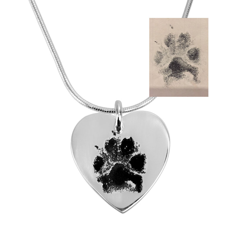 Paw Print Sterling Silver Necklace | Adjustable Chain Necklace